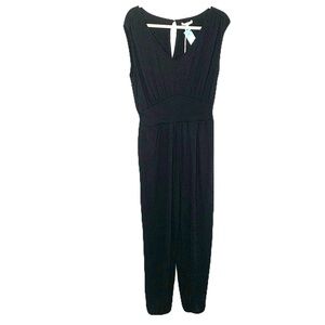 NWT Stitchfix Z Supply Large Black Crepe Sleeveless Indy Knit Jumpsuit Casual
